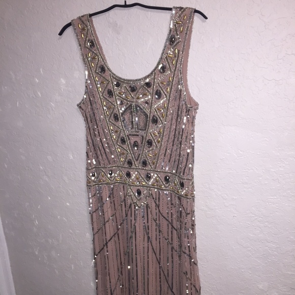 FROCK AND FRILL Beaded Flapper Dress L - Picture 4 of 6